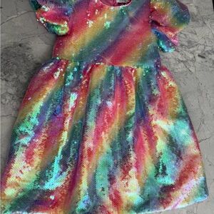 Lola + The Boys Rainbow Sequin Dress